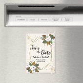 Bruin en crème bloemenbruiloft save the date magneet (Insitu (Vaatwasser))