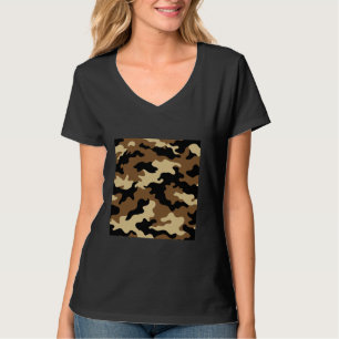 Bruin en Crème Camouflage Art Pattern Camo T-shirt