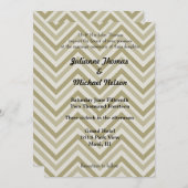 Bruin en crème Chevron bruiloft Kaart (Voorkant / Achterkant)