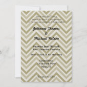Bruin en crème Chevron bruiloft Kaart (Voorkant)