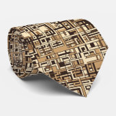 Bruin en crème gridlock patroon stropdas (Opgerold)