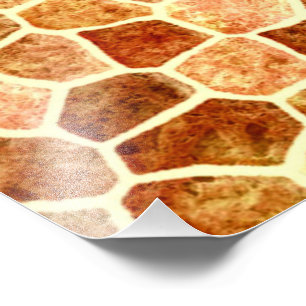 Bruin en Crème Klinker Patchwork Terrazzo Patroon Foto Afdruk