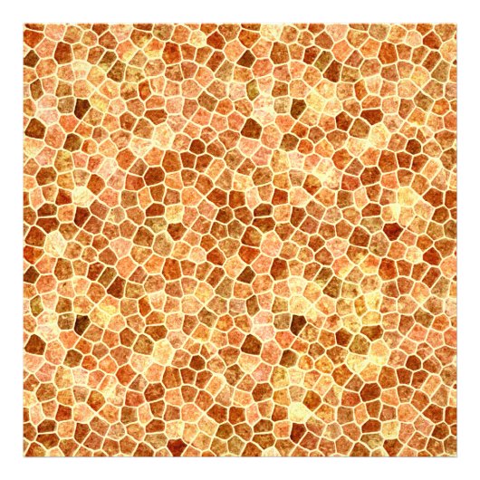 Bruin en Crème Klinker Patchwork Terrazzo Patroon Foto Afdruk (Voorkant)