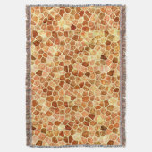 Bruin en crème met gebloed patchwork Terrazo Patte Deken (Voorkant Verticaal)