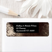 Bruin en crème swirl designer label (Insitu)