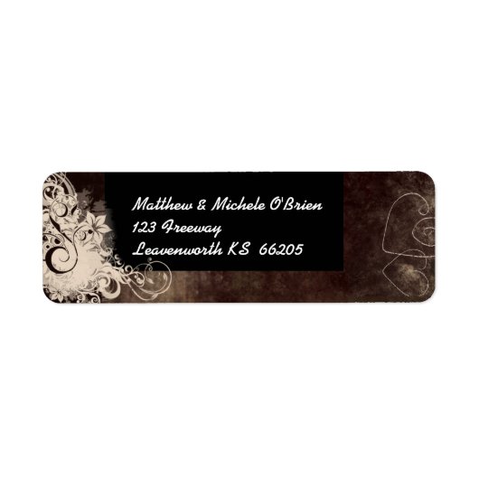 Bruin en crème swirl designer label (Voorkant)