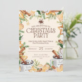 Bruin en crème Waterverf kerstfeest Kaart (Staand voorkant)