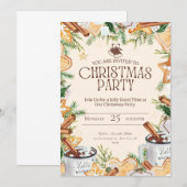 Bruin en crème Waterverf kerstfeest Kaart (Voorkant / Achterkant)