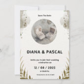 Bruin en Crème Waterverf Save the Date Wedding I Kaart (Voorkant)