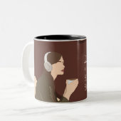 Bruin- en crèmedoekjes tweekleurige koffiemok (Voorkant links)