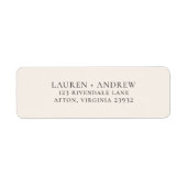 Bruin- en crèmeetiket met minimalistisch retouradr etiket (Voorkant)