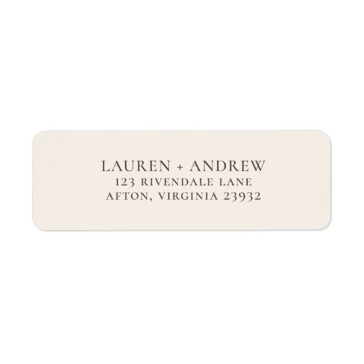 Bruin- en crèmeetiket met minimalistisch retouradr etiket (Voorkant)