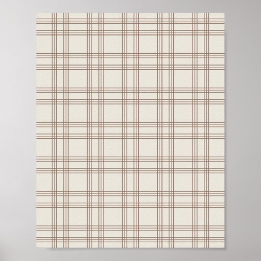 Bruin en crèmekleurig geruit poster (Voorkant)