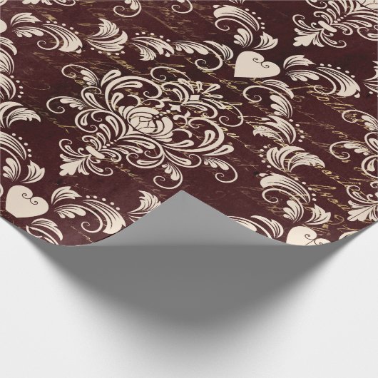 Bruin- en crèmekleurpatroon cadeaupapier (Hoek)