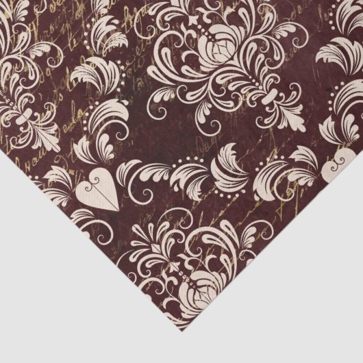 Bruin- en crèmekleurpatroon tissuepapier (Detail)