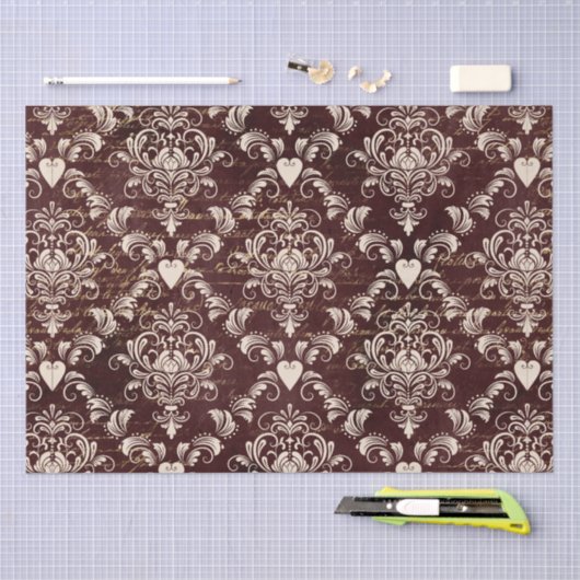 Bruin- en crèmekleurpatroon tissuepapier (Craft)