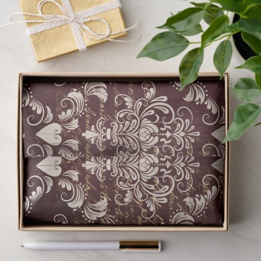Bruin- en crèmekleurpatroon tissuepapier (Geschenk)
