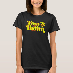 Bruin en foxy retro vintage bruine suiker stijl en t-shirt