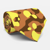 Bruin en Geel Desert Camouflage Patroon Stropdas (Opgerold)