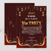 Bruin en Geel Islamitische Iftar Party Uitnodiging (Voorkant / Achterkant)