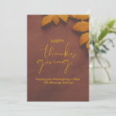 Bruin en geel minimalistische Thanksgiving Kaart (Staand voorkant)