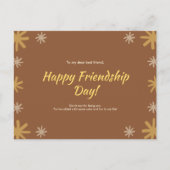 Bruin en Geel Starburst Vriendschapsdag Briefkaart (Voorkant)