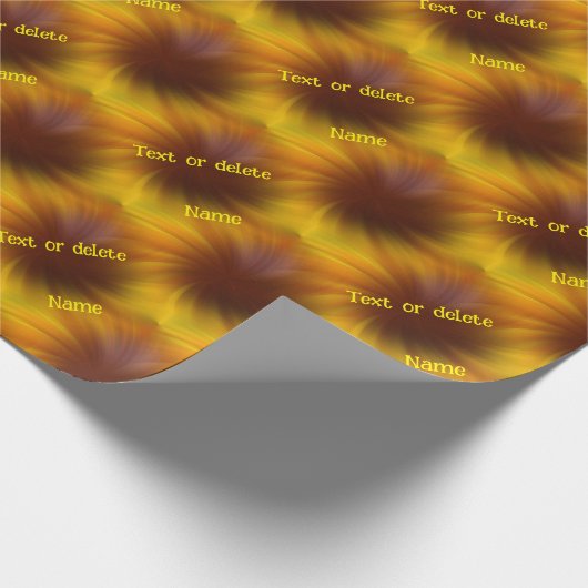 Bruin en geel wervelt Abstract gepersonaliseerd Cadeaupapier (Hoek)