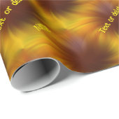 Bruin en geel wervelt Abstract gepersonaliseerd Cadeaupapier (Rol Hoek)