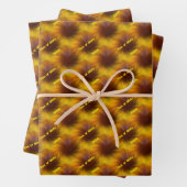 Bruin en geel wervelt Abstract gepersonaliseerd Inpakpapier Vel (In situ)