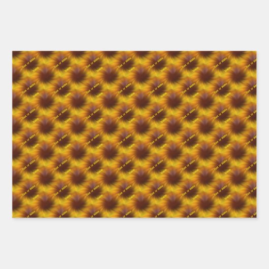 Bruin en geel wervelt Abstract gepersonaliseerd Inpakpapier Vel (Voorkant)