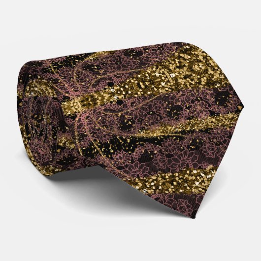 BRUIN EN GLITTERS STROPDAS (Opgerold)
