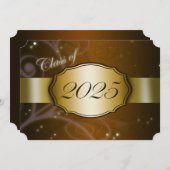 Bruin en Goud 2025 Afstuderen Kaart (Voorkant / Achterkant)