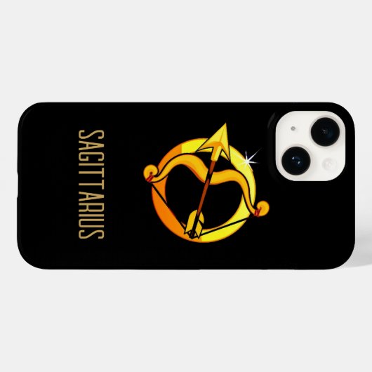 Bruin en goud Boogschutter sterrenbeeld zwart Case-Mate iPhone Case (Achterkant (horizontaal))