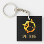 Bruin en goud Boogschutter sterrenbeeld zwart Sleutelhanger (voorkant)