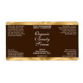 Bruin en Goud Cosmetica Druppelfles Etiket (Voorkant)