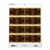 Bruin en Goud Cosmetica Druppelfles Etiket (Full Sheet)