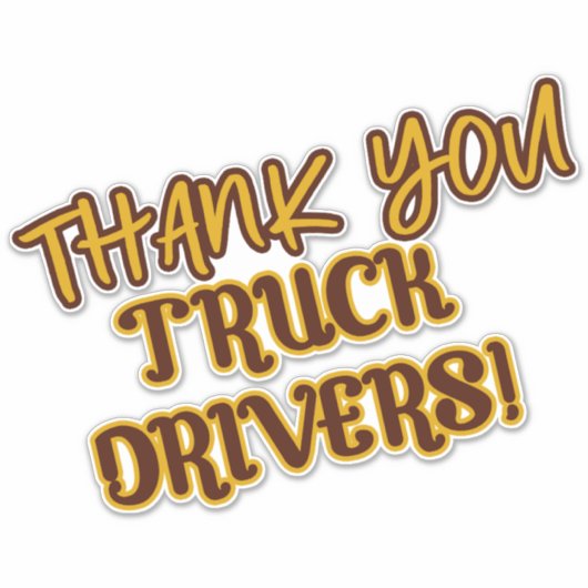 Bruin en Goud Dank u Vrachtwagenchauffeurs Sticker (Voorkant)