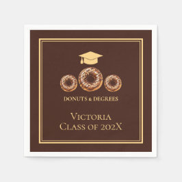 Bruin en Goud Donuts en Degrees Afstudeerder Party Servet