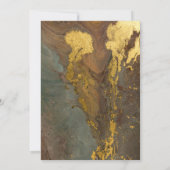 Bruin en Goud Elegant Luxe Chique marmeren partij Kaart (Achterkant)