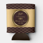 Bruin en Goud Geometrische Vormen- 50ste Jubileum Blikjeskoeler (Achterkant)