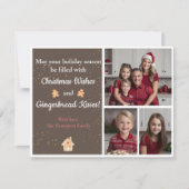 Bruin en Goud Gingerbread Holiday Christmas Kaart (Voorkant)