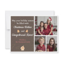 Bruin en Goud Gingerbread Holiday Christmas Kaart