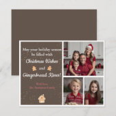 Bruin en Goud Gingerbread Holiday Christmas Kaart (Voorkant / Achterkant)