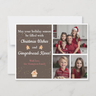 Bruin en Goud Gingerbread Holiday Christmas Kaart