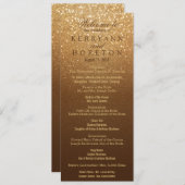 Bruin en Goud Glitter Programma Programmakaart (Voorkant / Achterkant)
