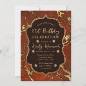 Bruin en Goud Herfst Herfst Marmer 21e Verjaardag Kaart (Voorkant)