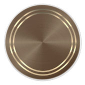 Bruin en goud keramische knop (Voorkant)