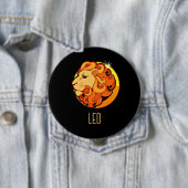 Bruin en goud Leo sterrenbeeld zwart Ronde Button 4,0 Cm (In situ)