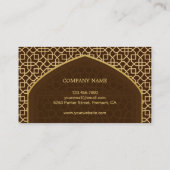 Bruin en Goud Mihrab Bismillah Islamitisch Visitekaartje (Achterkant)