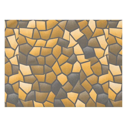 Bruin en Goud Mozaïek Tafelkleed (Voorkant (Horizontaal))